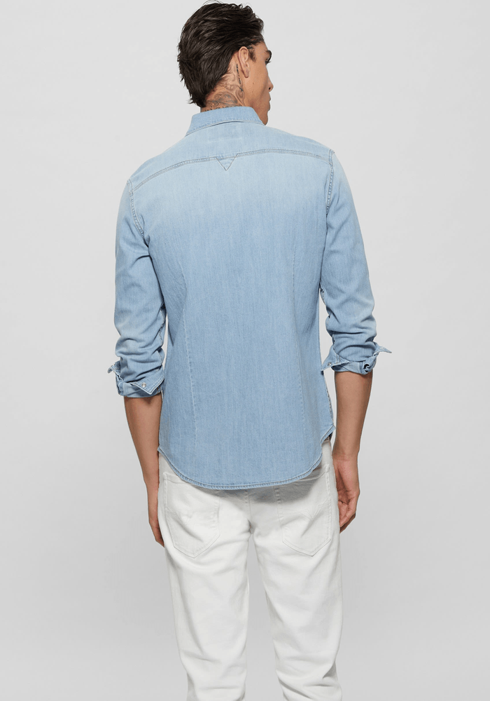 Camisa Guess Hombre Truckee L/S Shirt Denim-4