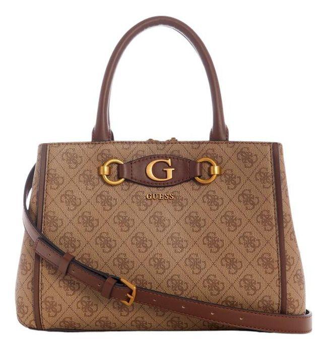 Cartera Guess Mujer Izzy Small Girlfriend Satchel Café.-0