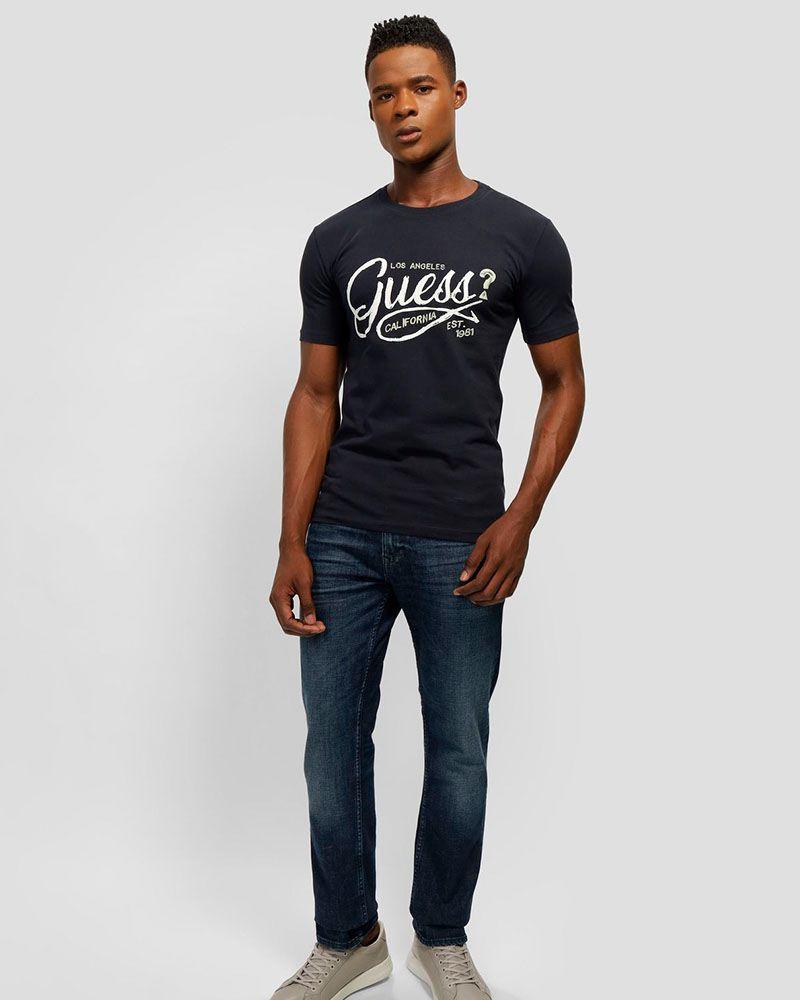 Polera Guess Hombre Ss Cn Logo Tee Azul-1