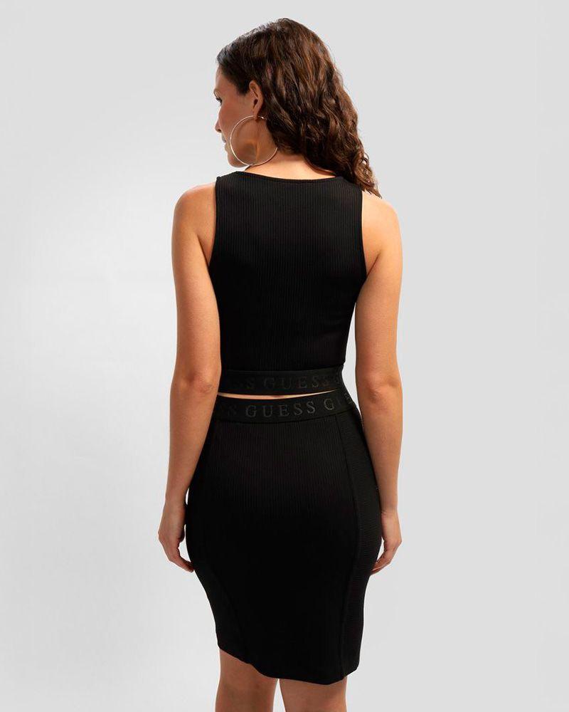 Top Guess Mujer Emi Tank Logo Top Negro-3