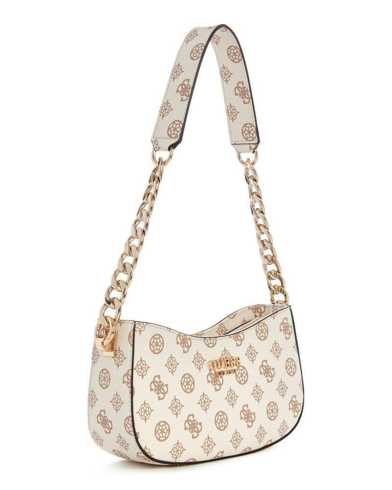Cartera Guess Mujer Evelune Top Zip Shoulder Bag Blanco-1