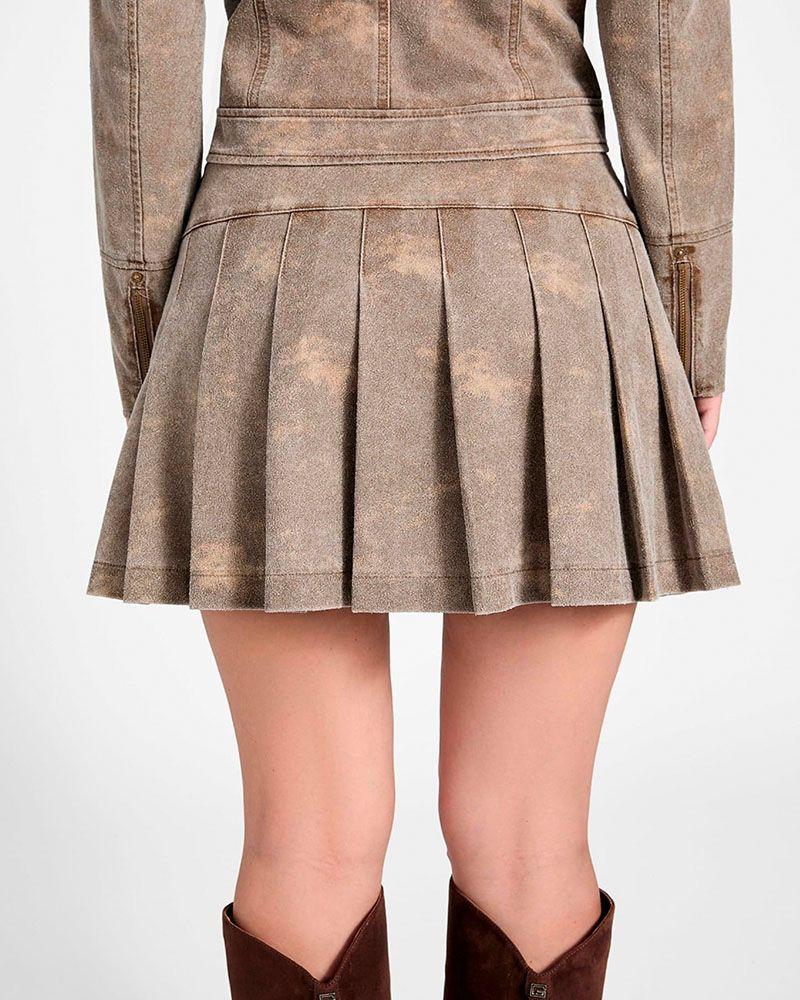 Falda Estell Pleated Mini Beige-3