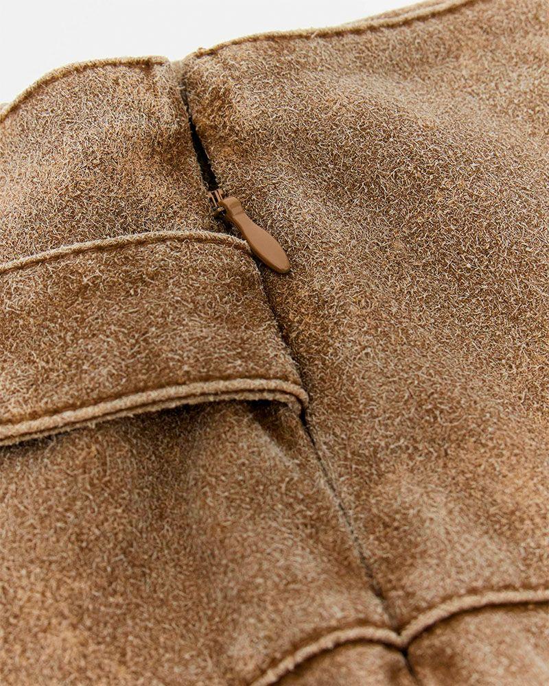 Falda Estell Pleated Mini Beige-6