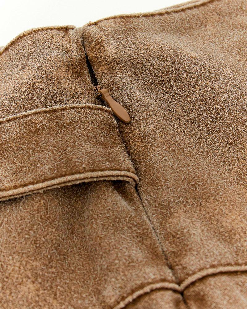Falda Estell Pleated Mini Beige-9