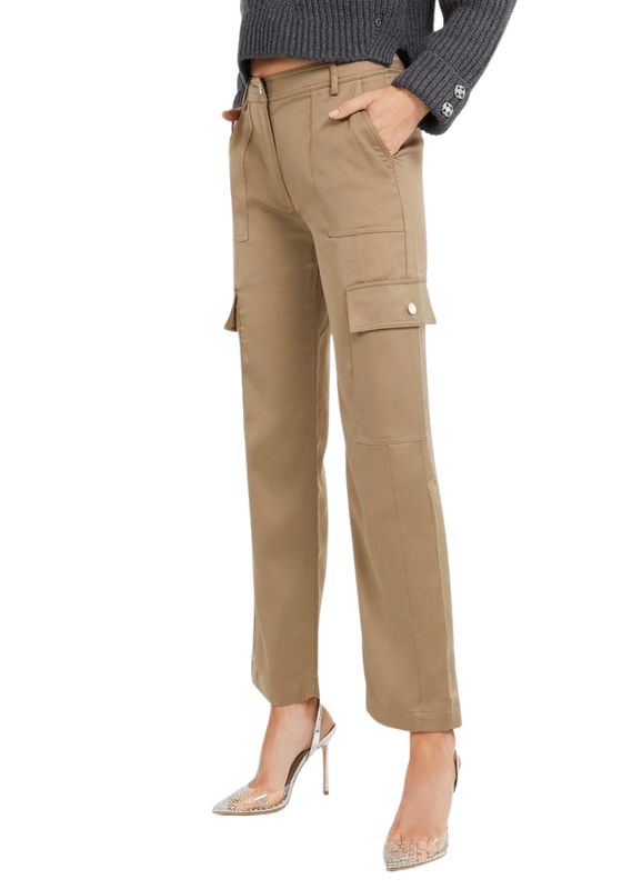 Pantalón Guess Mujer Benedetta Satin Cargo Beige-0