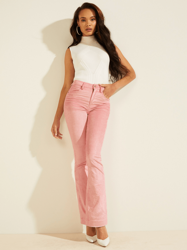 Pantalón Guess Mujer Pop 70S Rosa-3