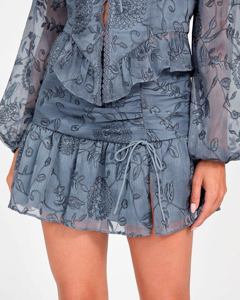 Falda Guess Mujer Seiah Mini Gris-2