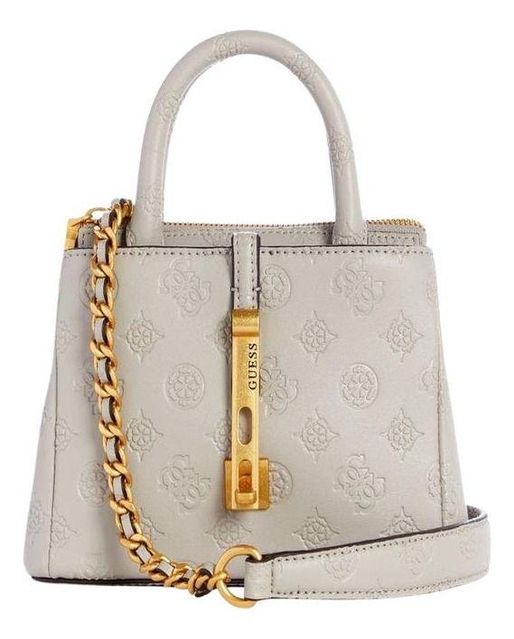 Mini Cartera Guess Mujer James Logo Mini Satchel Gris-0
