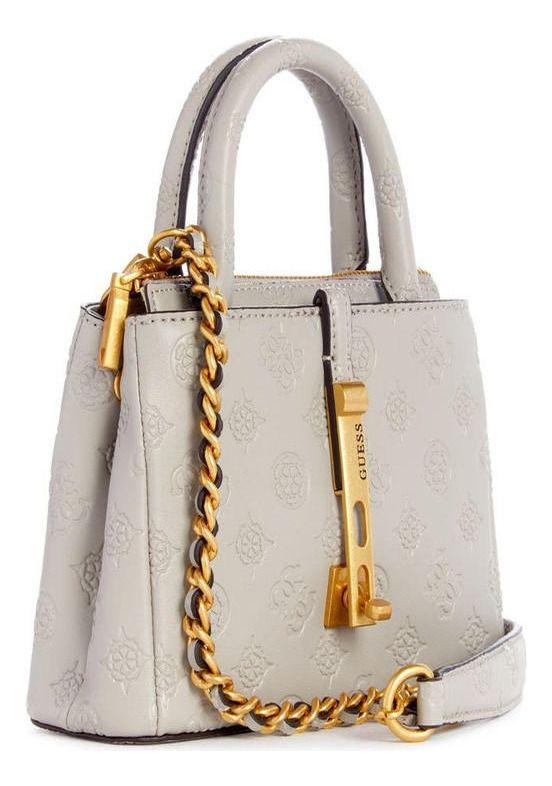 Mini Cartera Guess Mujer James Logo Mini Satchel Gris-1