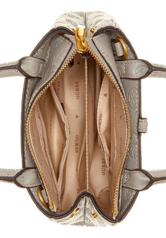 Mini Cartera Guess Mujer James Logo Mini Satchel Gris-3