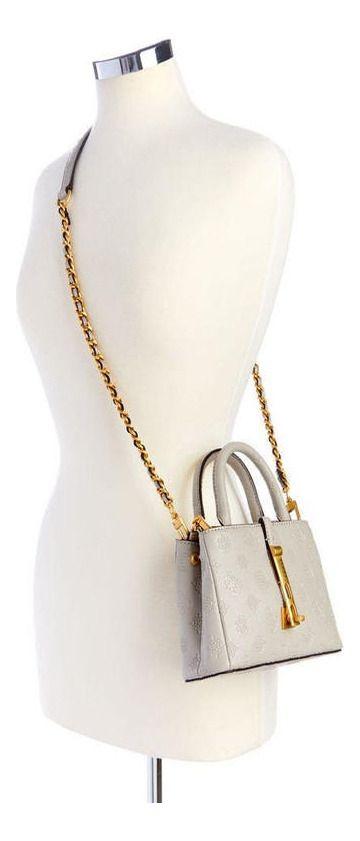 Mini Cartera Guess Mujer James Logo Mini Satchel Gris-4