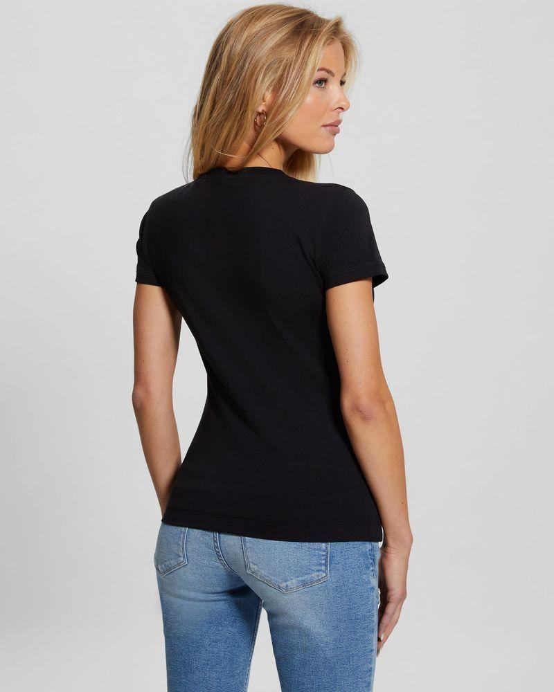 Polera Guess Mujer Ss Cn Triangle Leo Tee Negro-3