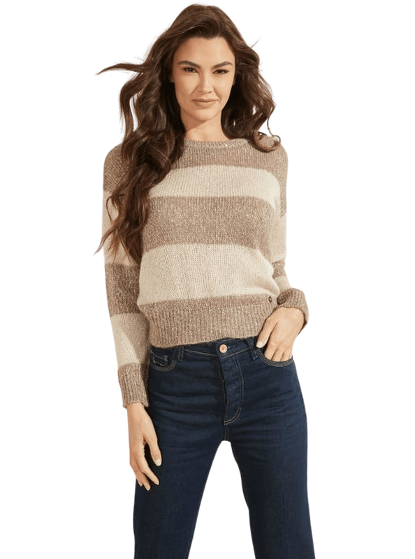 Tejido Guess Mujer Ls Sweaters Cafe-0
