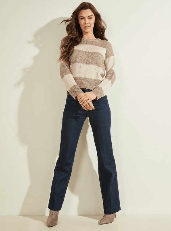 Tejido Guess Mujer Ls Sweaters Cafe-1