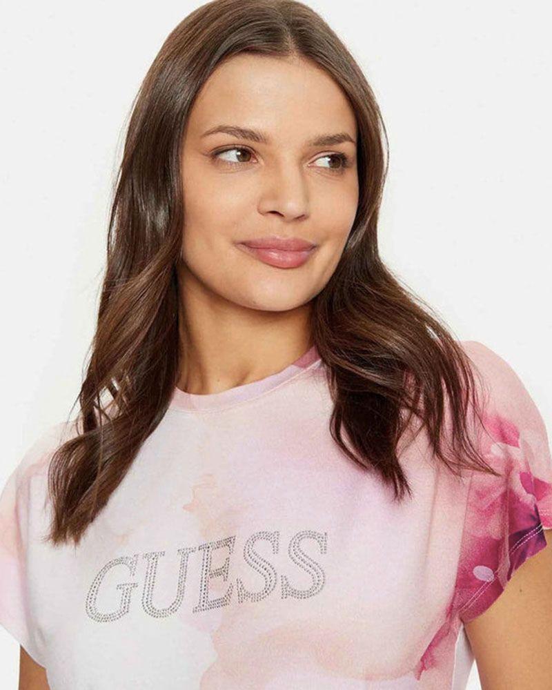 Polera Guess Mujer Ss Cn Logo Kimono Tee Blanco-1