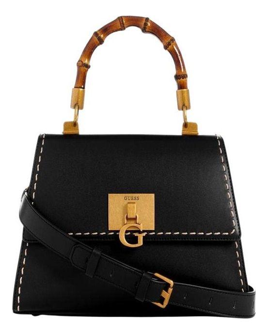 Cartera Guess Mujer Stephi Bamboo Flap Negro-0