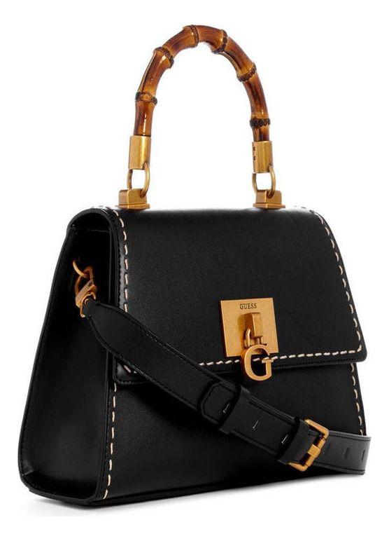 Cartera Guess Mujer Stephi Bamboo Flap Negro-1