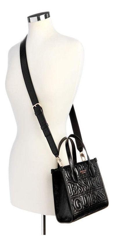 Mini Cartera Guess Mujer Silvana 2 Compartmnt Tote Crema-4
