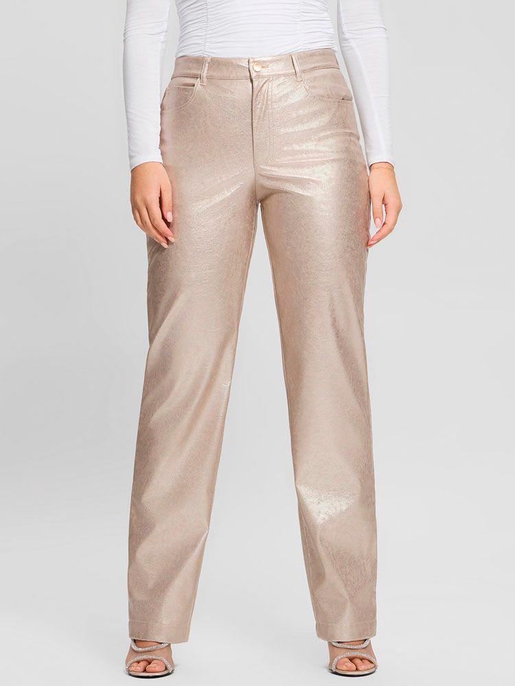 Pantalon New Ambra Metallic Pu Pants Dorado-0
