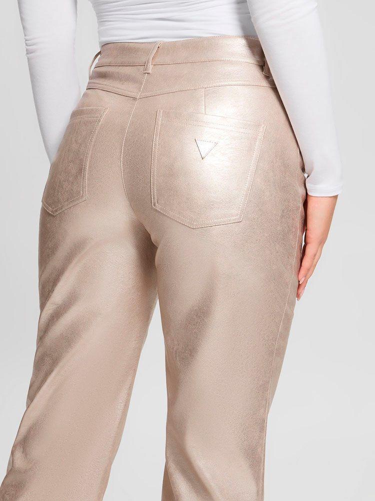 Pantalon New Ambra Metallic Pu Pants Dorado-4
