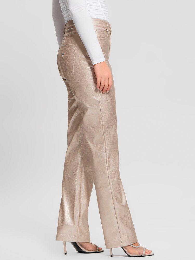 Pantalon New Ambra Metallic Pu Pants Dorado-5