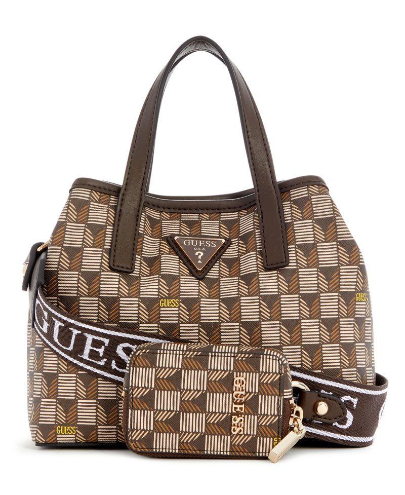 Mini Cartera Guess Mujer G Wave Mini Tote Café-0