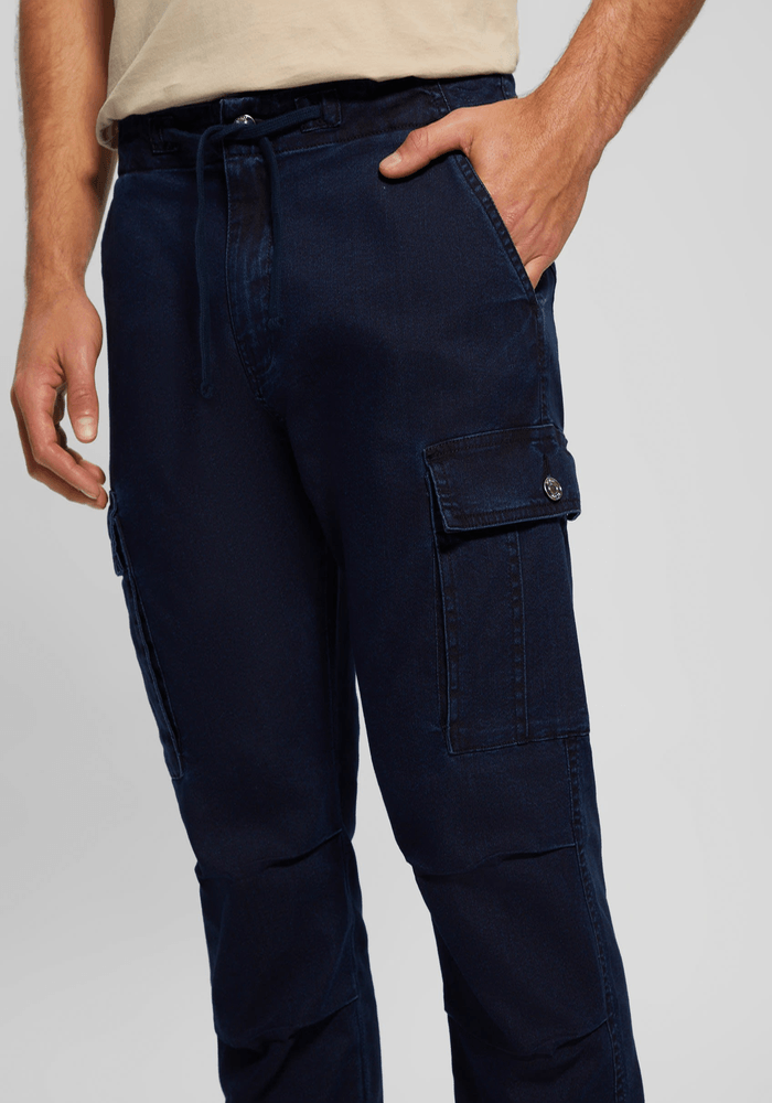 Pantalon Guess Hombre Bellmont Canvas Cargo Pant Azul-1