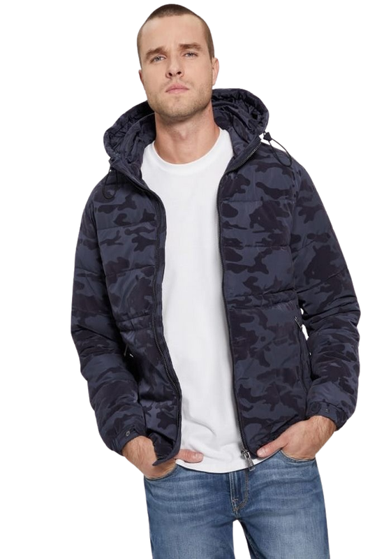 Chaqueta Guess Hombre Bandana Camou Puffa Jkt Azul-0