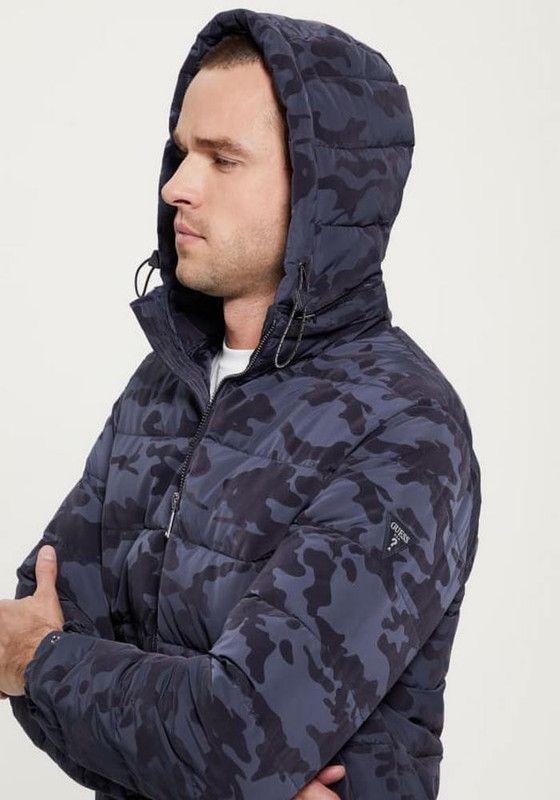 Chaqueta Guess Hombre Bandana Camou Puffa Jkt Azul-1