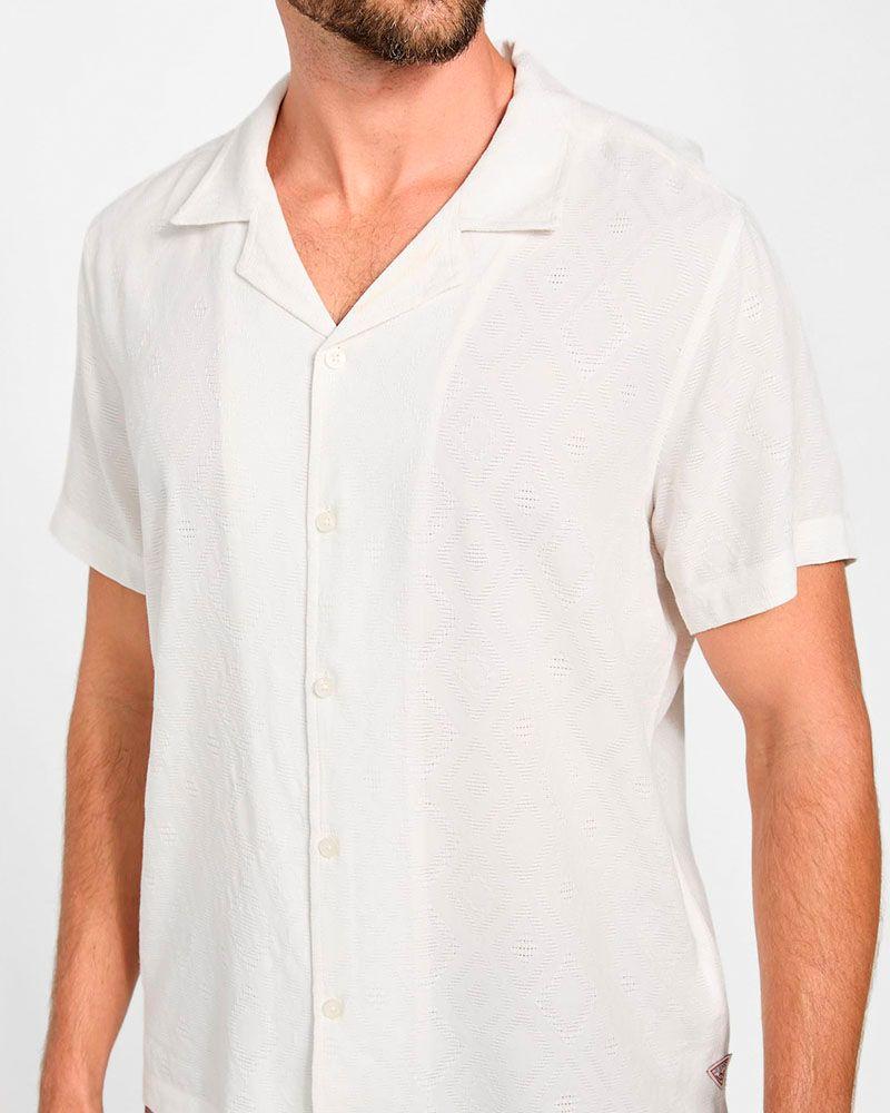 Camisa Cttn Vscose Dmnd Jcqrd Blanco-1