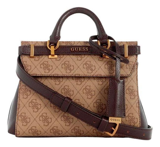 Mini Cartera Guess Mujer Sestri Logo Mini Satchel Café-0