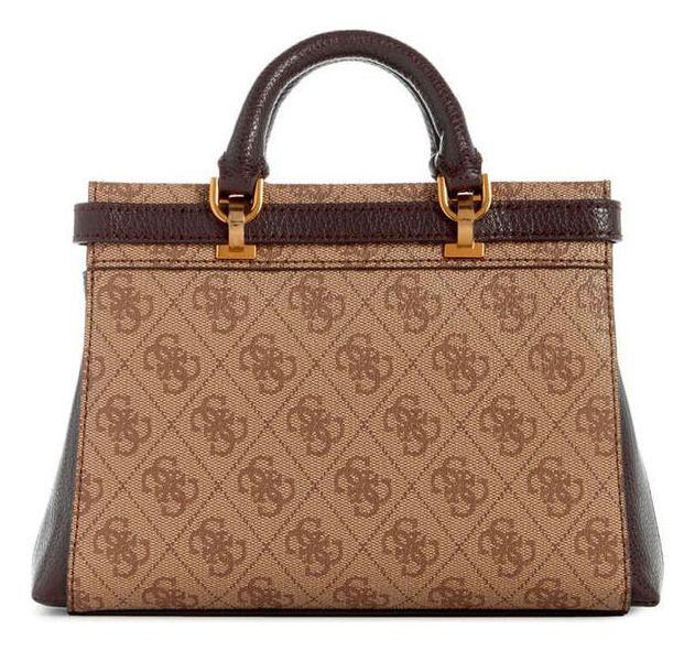 Mini Cartera Guess Mujer Sestri Logo Mini Satchel Café-2