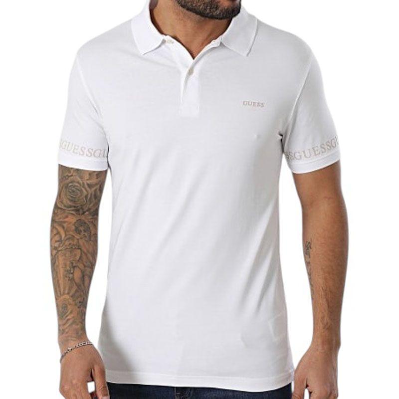 Polera Guess Hombre Nolan Ss Polo Blanco-0