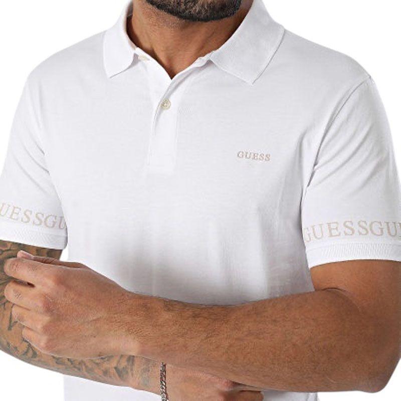 Polera Guess Hombre Nolan Ss Polo Blanco-1