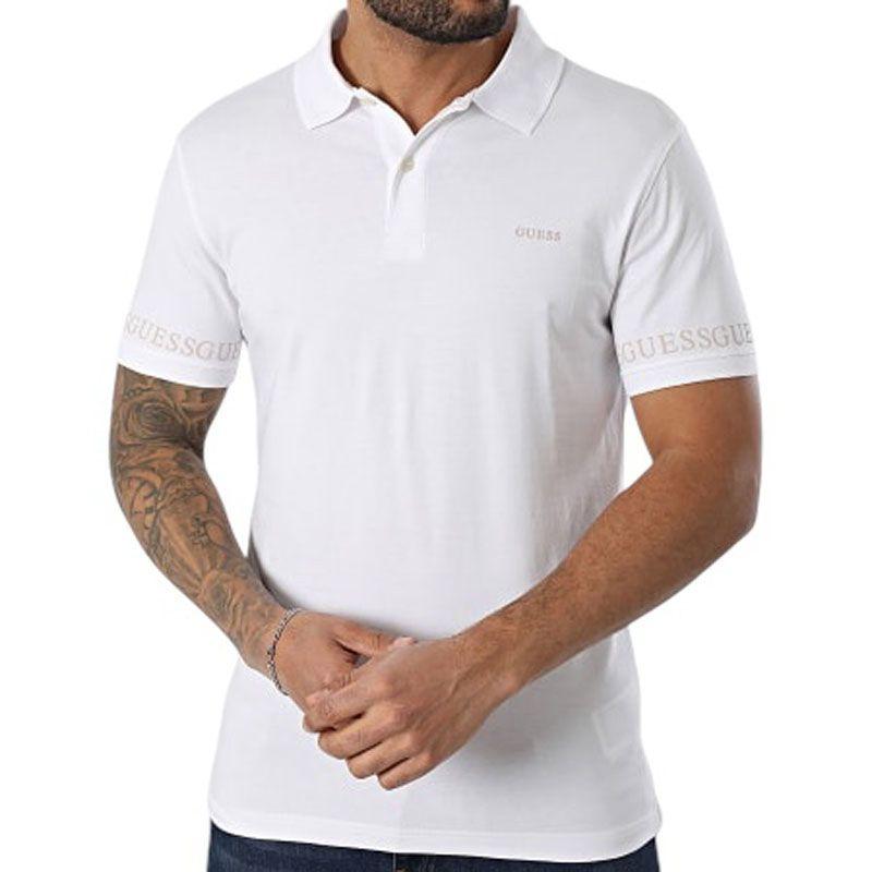 Polera Guess Hombre Nolan Ss Polo Blanco-2