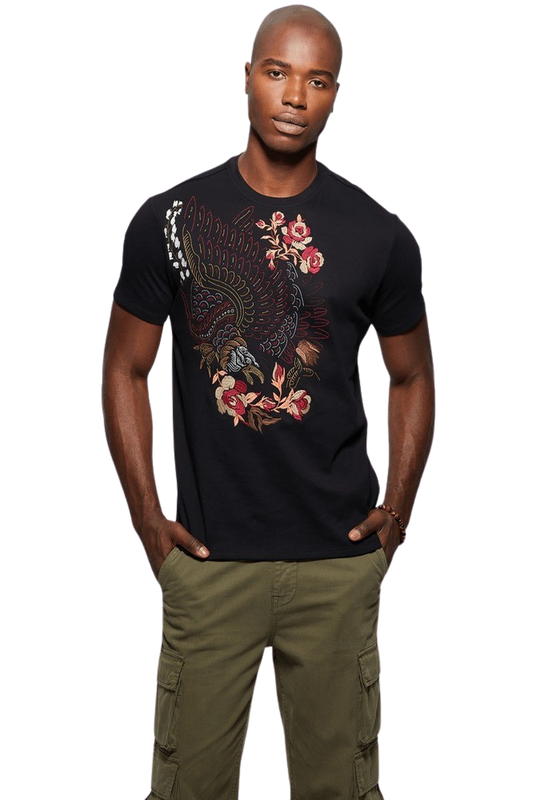 Polera Guess Hombre Ss Eco Skyler Eagle Crew Negro-0