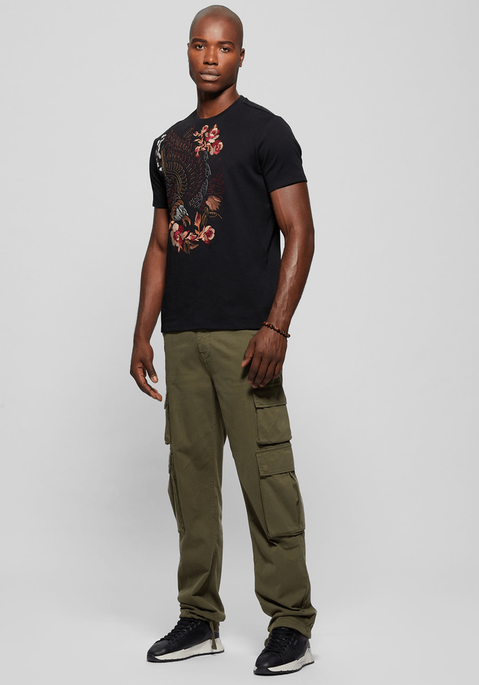 Polera Guess Hombre Ss Eco Skyler Eagle Crew Negro-1