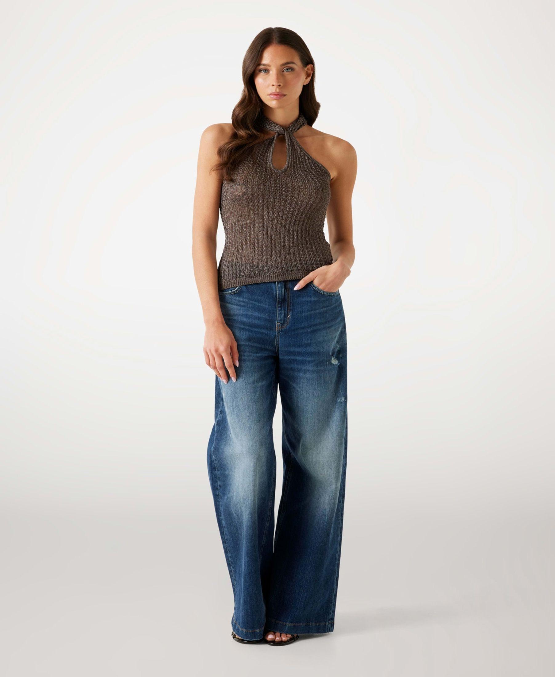 Polera Sl Halter Keyhole Ella Swtr Plateado-2