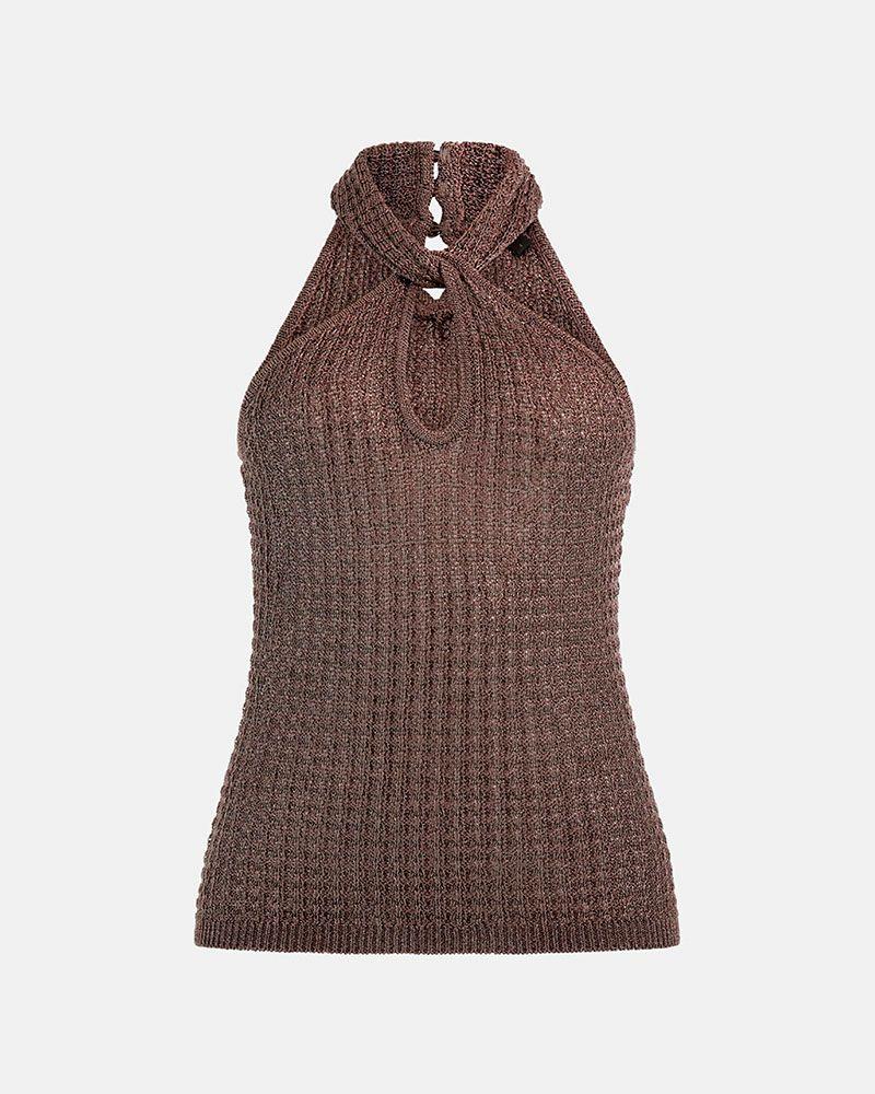 Polera Sl Halter Keyhole Ella Swtr Plateado-5