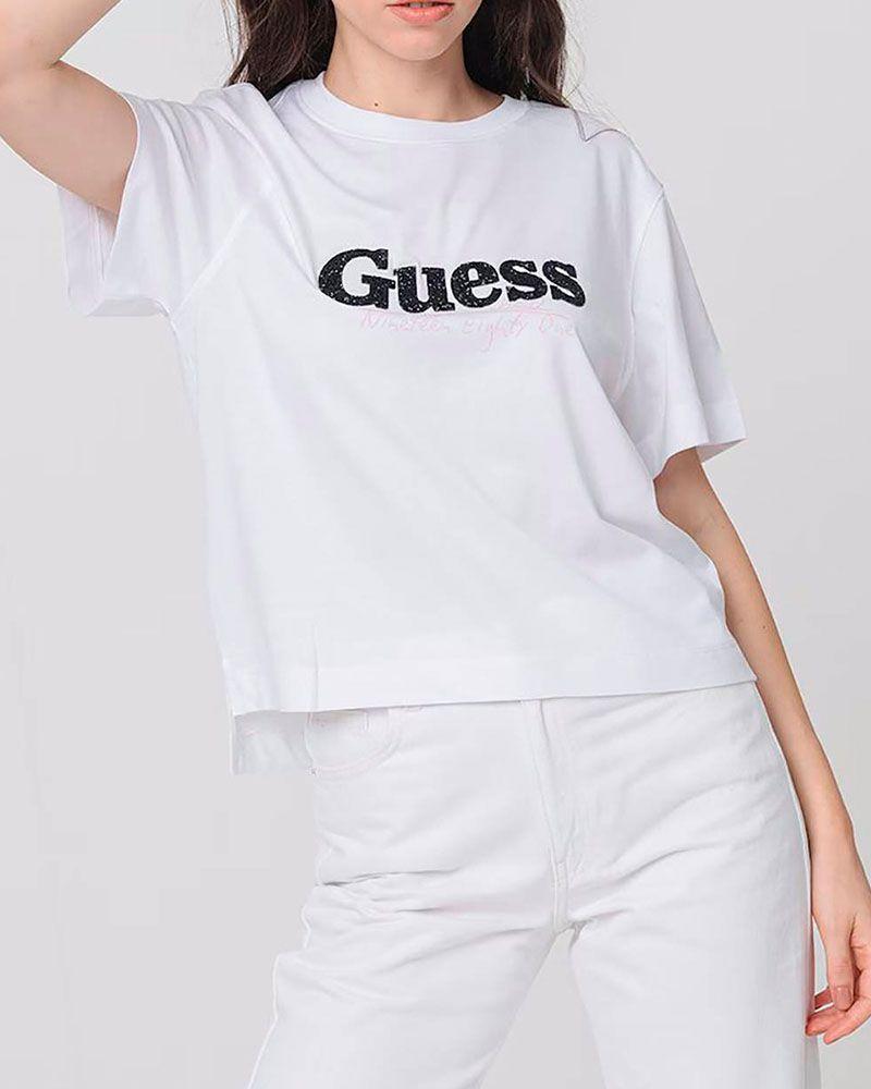 Polera Guess Mujer Cn Sl Guess Tour Dates Tee Blanco-0