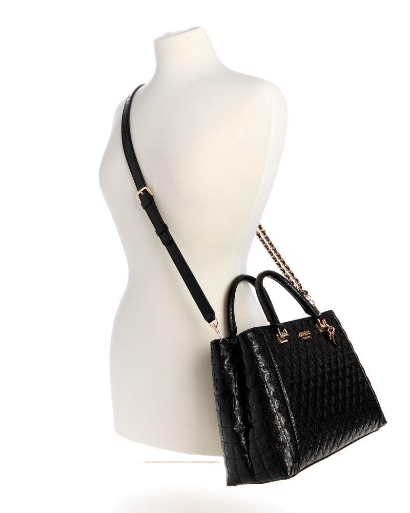 Cartera Mujer Guess Yarmilla Luxury Satchel Negro-4