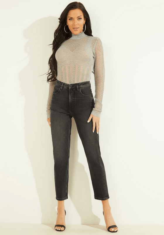 Jeans Guess Mujer Mom Jean Negro-3