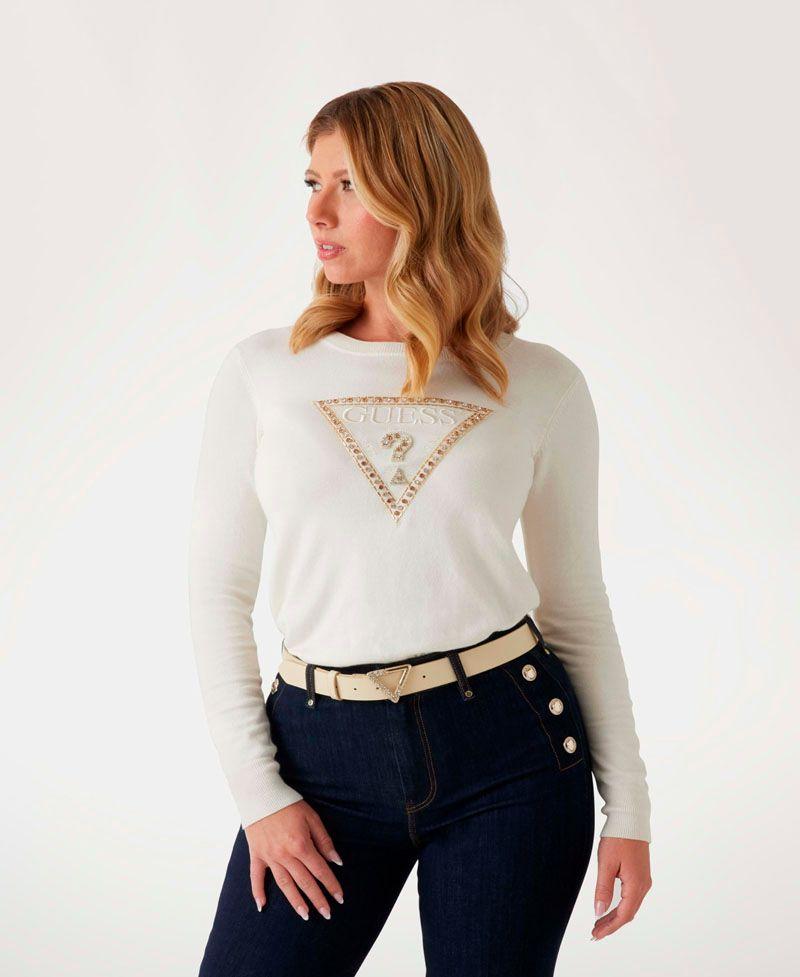 Tejido Ivory Triangle Logo Rn Ls Swtr-0