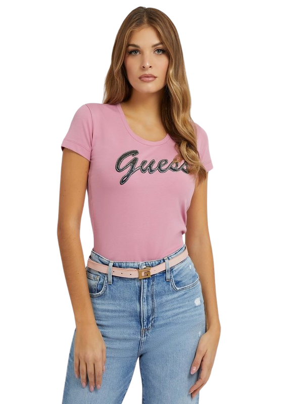 Polera Guess Mujer Ss Rn Adriana Tee Morado-0