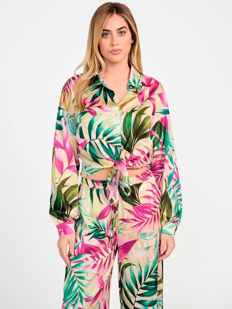 Blusa Guess Mujer New Ls Bowed Jun Shirt Multicolor-0