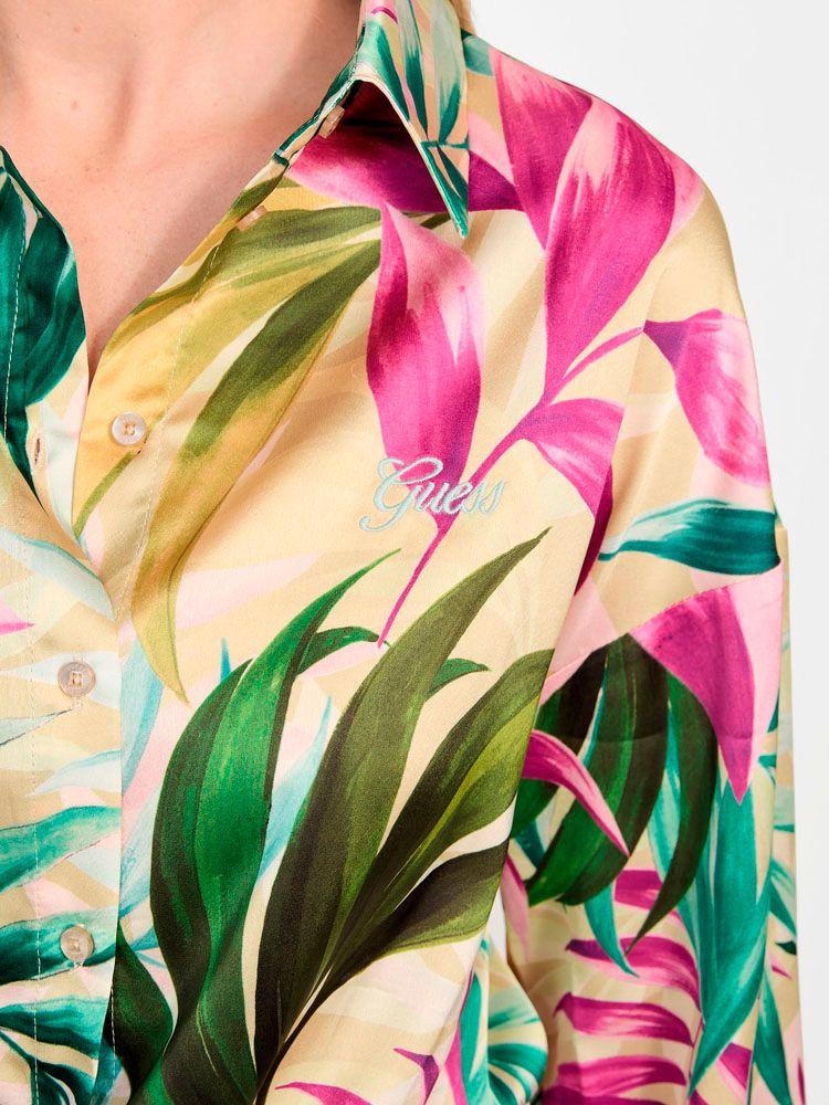 Blusa Guess Mujer New Ls Bowed Jun Shirt Multicolor-2
