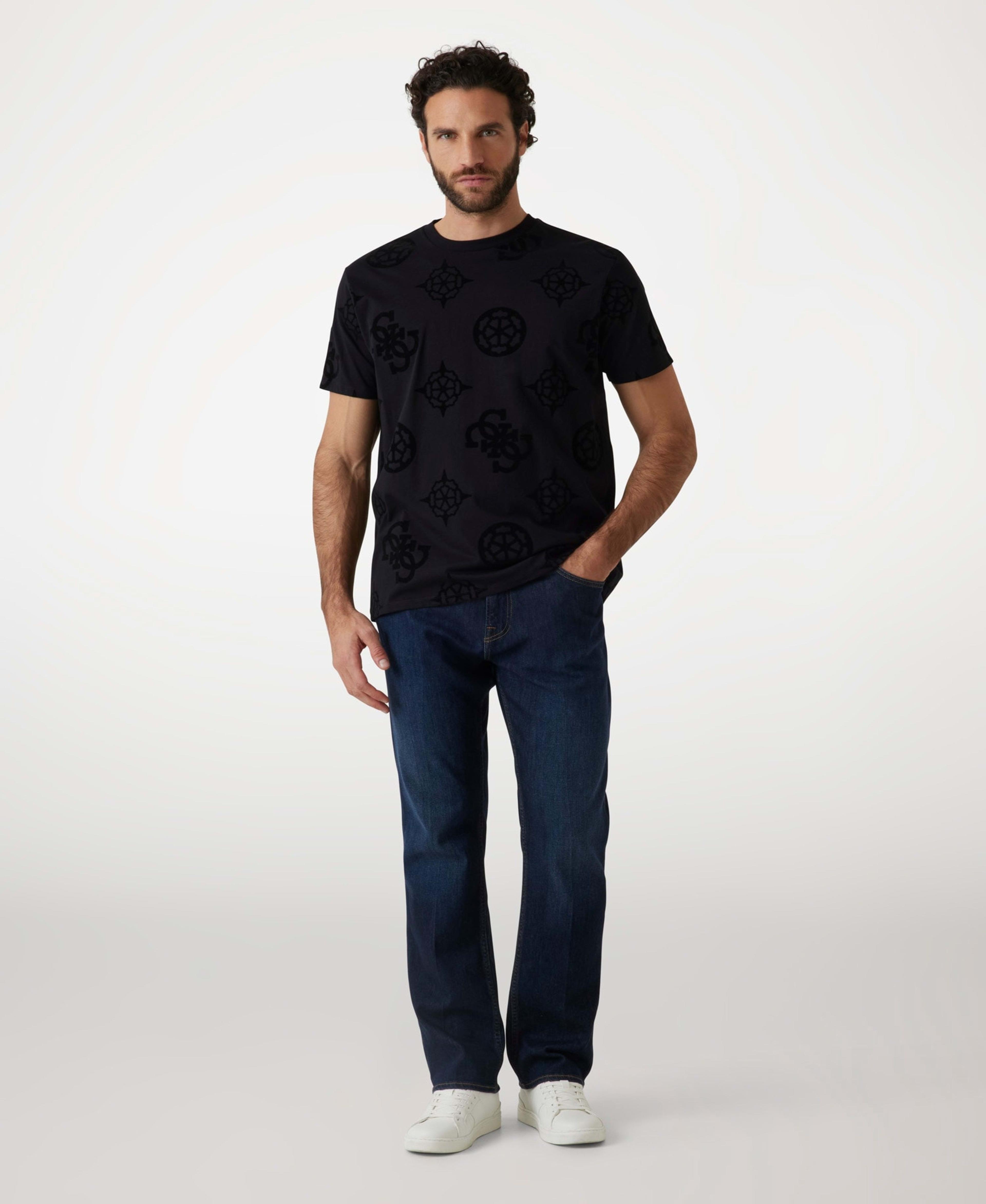 Polera Guess Hombre Ss Bsc Peony Print Tee Negro-1