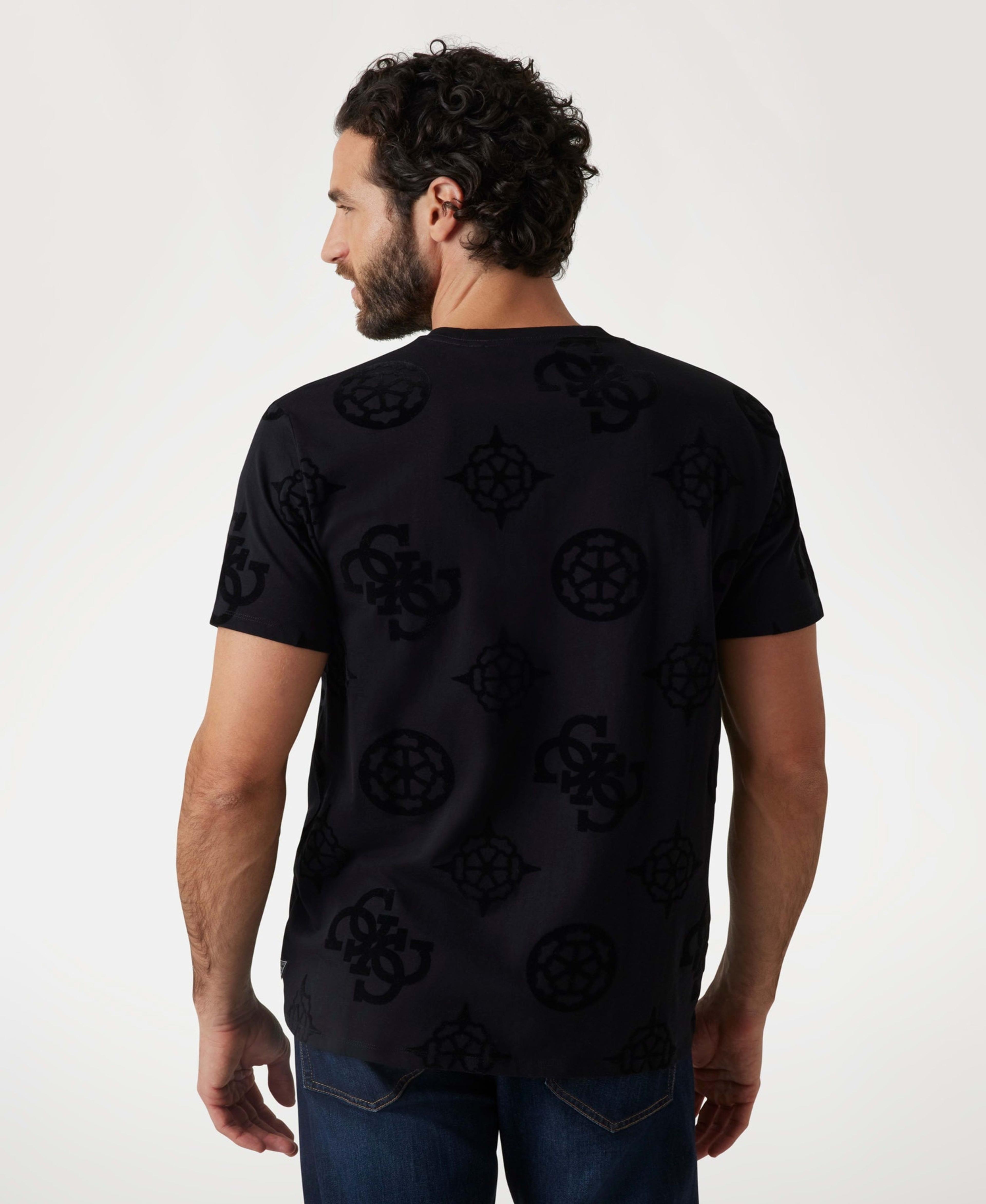 Polera Guess Hombre Ss Bsc Peony Print Tee Negro-2