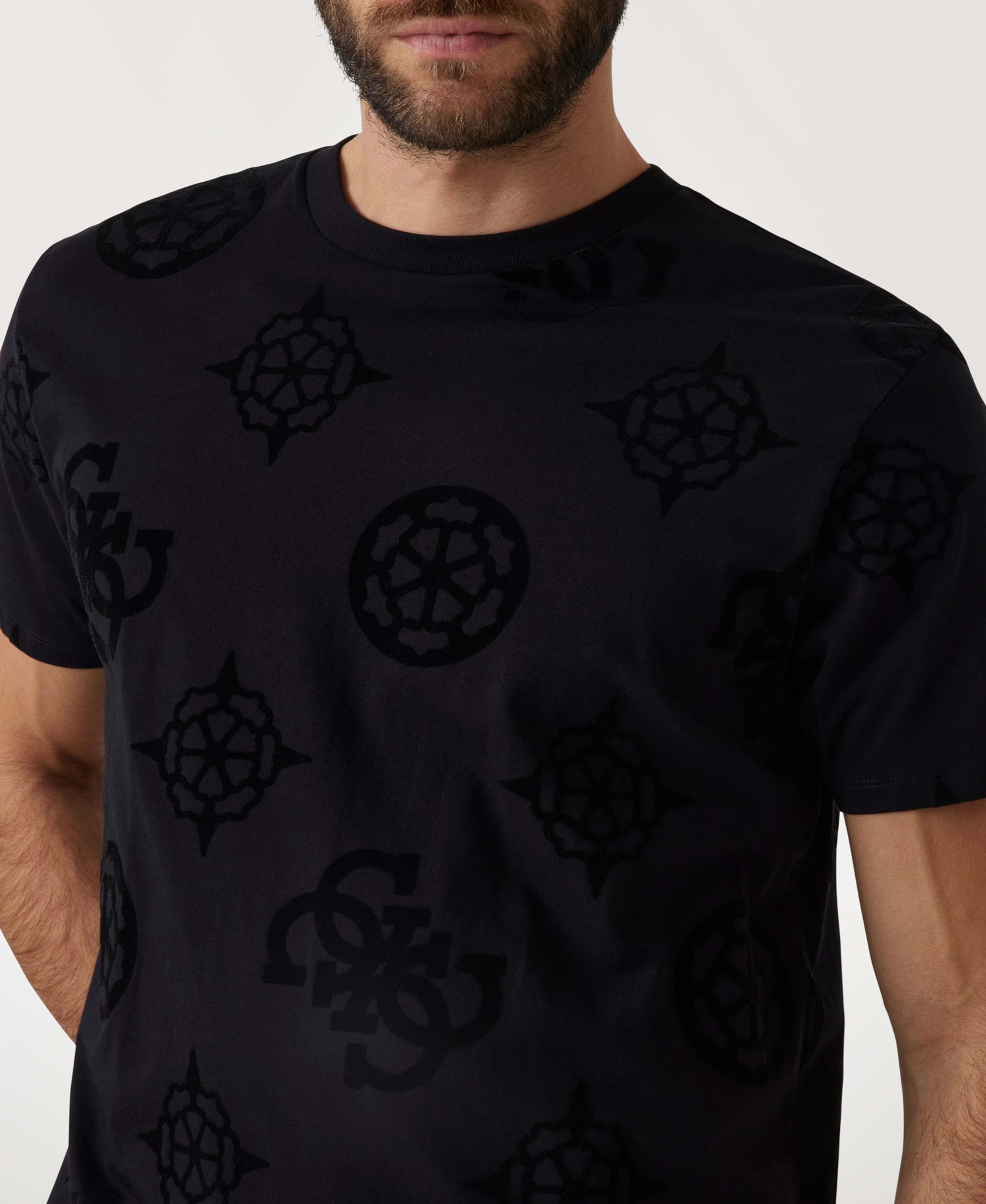 Polera Guess Hombre Ss Bsc Peony Print Tee Negro-3
