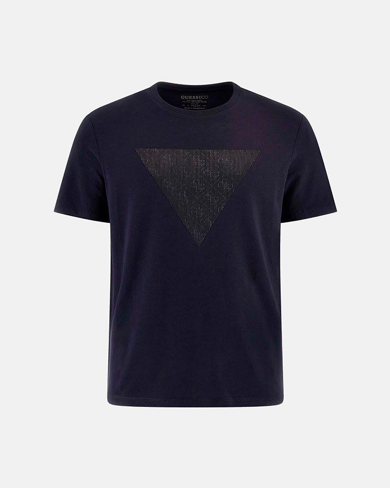 Polera Guess Hombre Ss Cn Shiny Gel Triangle Tee Azul-4